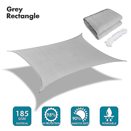 Image of KANAGAWA 16'X20' Sun Shade Sail Gray Curved Rectangle