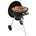 GRiliFE 18 inch Charcoal Grill, Portable Kettle BBQ Grills, Perfect BBQ Gift, Durable & Easy to Assemble, Round Barbecue Grill with Wheels and Lid for Outdoor Cooking, Patio and Beach, Black