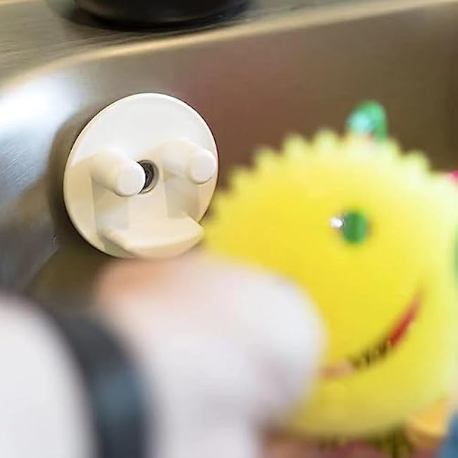 Sponge Holder Sink with Suction Cup Sponge for Kitchen Bathroom Sink Draining Smiling Face Holding Sponge Rack
