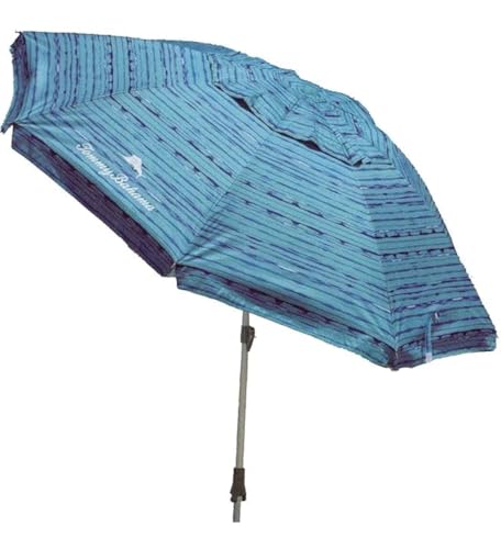 Sepras T0MMY BAHAMA 8 ft Beach Umbrella with wind vent and sand anchor (Blue Pattern)