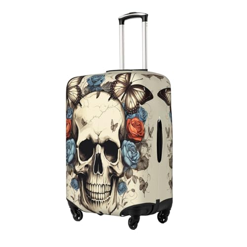 Travel Luggage Cover Elastic Suitcase Protector Washable Baggage Covers Fit For 22-24 Inch Luggage Rose Flower Skull Butterfly Suitcase Cover M