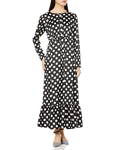 ［スタイリング/］ ドットサテン ロングワンピース 16WFO221074 レディース BLK 1