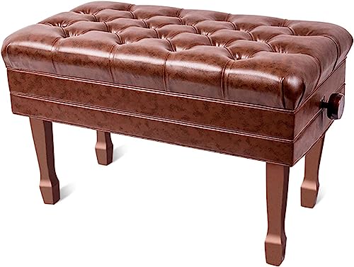 GTHTUHFD Taburete De Piano para Banquete Familiar, Tocador, Banco De Piano De Lujo De Cuero Sintético, Taburete De Piano Dúo con Elevación Automática Y Caja De Almacenam