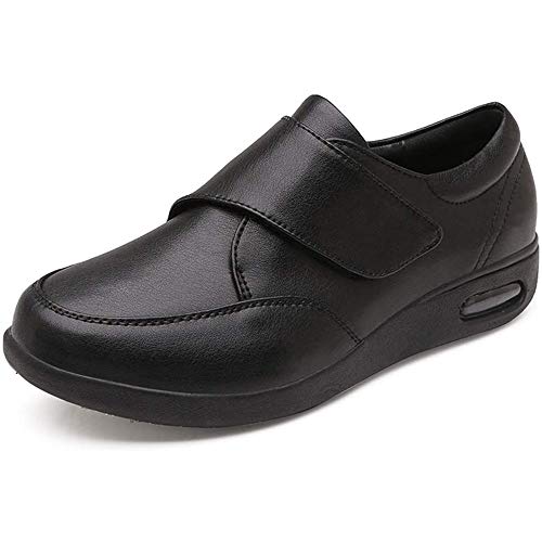 Memory Foam Air Cushion Elderly Shoes Edema Shoes, for Grandma Grandpa Elderly Walking Shoes, for Diabetic Arthritis Swollen Footwear,Black-36