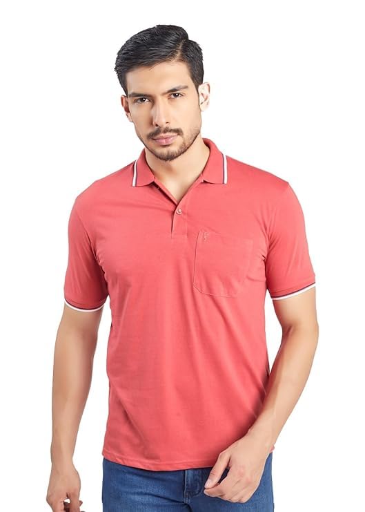 Image of Pro Riders Urban Men's Cotton Rich Polo T-Shirt with Pocket |Regular Fit| Office