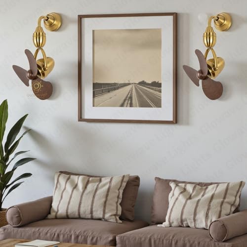 Image of Glowave Compact 3-Blade Wall /Ceiling Fan Gold Finish Mini Ceiling Fan with Reversible Motion Remote Control for Kitchen, Cafes, Hotels, Dining, Bar (Wall Fan /GD)