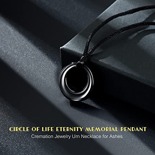 Hearbeingt Cremation Jewelry Urn Necklace for Ashes for Women Men, Circle of Life Eternity Memorial Pendant Ash Jewelry3