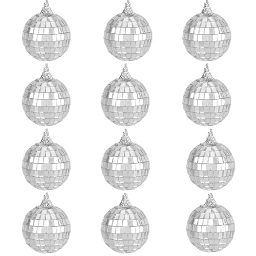 Erewa 12 Pcs 2 Inch Disco Ball Decoration Mirror Ball Ornament for Party Christmas Xmas Tree