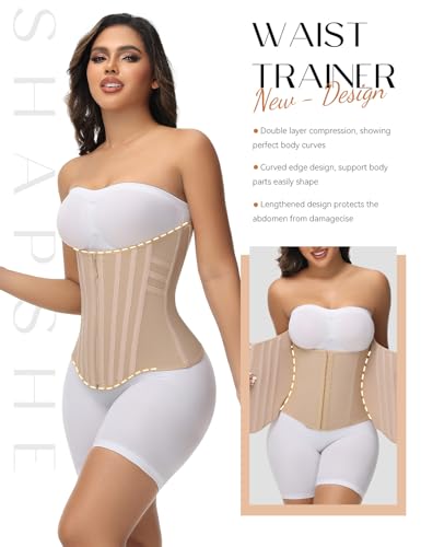 Image of SHAPSHE Waist Trainer for Women Tummy Control Corset Sport Workout Body Shaper Postpartum Belly Band Gym
