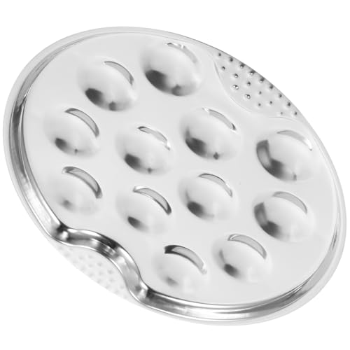 OFFSCH Plato De Escargots De Acero Inoxidable Para 12 Posiciones Utensilio Para Servir Caracoles Al Horno Ideal Para Cocina y Presentación De Platos Gourmet
