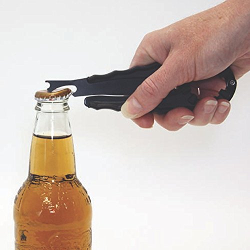 Beverage Opener - (12 Pack) Black Compact 3-In-1 For Beer, Water, Soda Bottles With Non-Slip Easy Grip, Rust Free; Best Multi-Function Handheld Manual Openers To Twist Or Pop-Open Cans & Bottles #TOP3