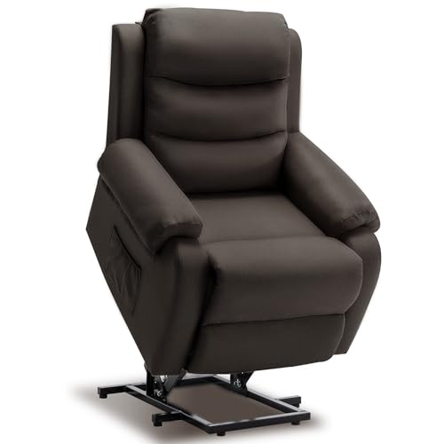 Sillón reclinable eléctrico negro lino miniatura 1