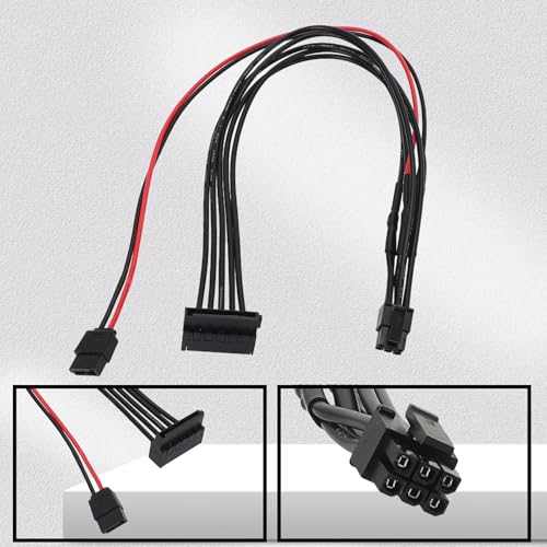 Cable Adaptador de Poder Mini6Pin a SATA 30-35cm miniatura 3