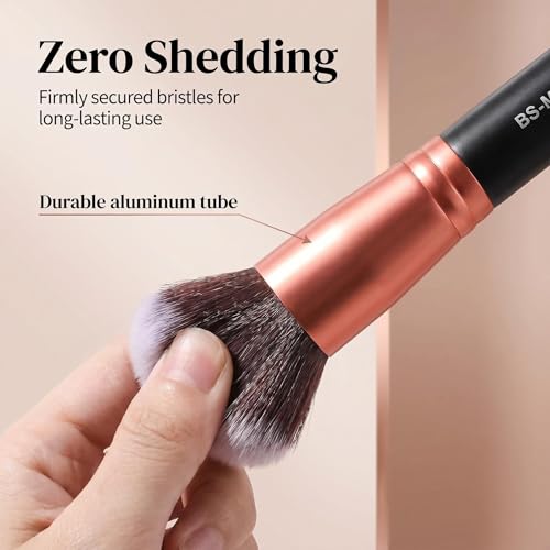 Makeup Brushes BS-MALL Premium Synthetic Foundation Powder Concealers Eye Shadows Makeup 14 Pcs Brush Set, Rose Golden, with Case