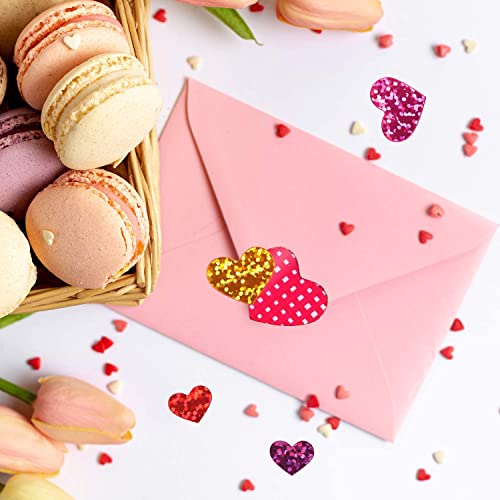 Glitter Heart Stickers, Small Self Adhesive Valentine's Day Heart Sticker 1200Pcs Kids Rainbow Love Decorative Sticker For Kid's Arts Craft Supplies Greeting Cards Scrapbooking Embellishment #TOP1