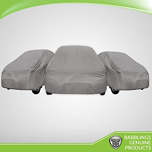 BABBLINGS Car Body Cover Compatible with Toyota Fortuner | Waterproof Heavy Duty Car Body Cover + Sun Protection + Triple Stitched + Mirror Pocket (Silver)