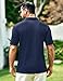 Cotrasen Men's Polo Shirts Short Sleeve Cotton Pique T-Shirts 3 Buttons Classic Fit Casual Soft Stretch Performance Golf Shirts Navy XL