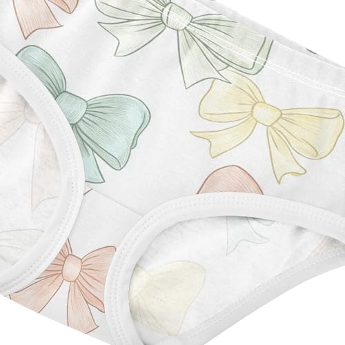 Wusikd Cute Bows Girls' Underwear Cotton Girls Briefs Soft Toddler Underwear 2T4