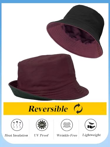 Image of Gelante Reversible Bucket Hat for Men and Women - Cotton, Outdoor Sun Protection Bucket Hats.