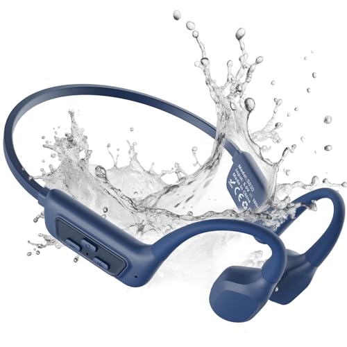 MONODEAL Auriculares de Conducción Ósea, Auriculares Natacion IP68 Impermeable Bluetooth 5.3 Deportes Hueso Bueno Integrado 8GB Reproductor MP3