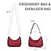 KKXIU Shoulder Bag for Women Cute Hobo and Tote Handbags Retro Clutch Underarm Purse with 2 Removable Straps (Red)