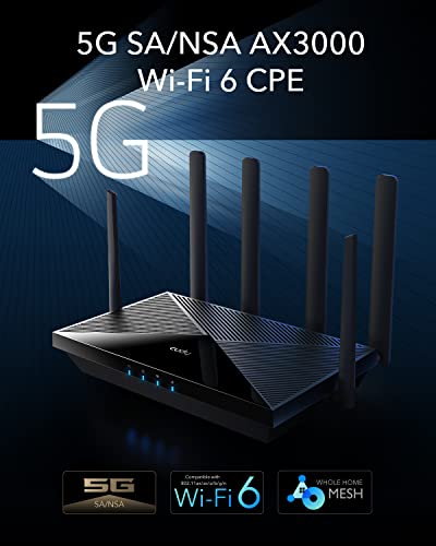 Image of Cudy New 5G NR SA NSA AX3000 WiFi 6 CPE Router, AX3000 Dual SIM 5G Cellular Router, Qualcomm IPQ5018, SDX62, 4 x 4 MIMO, Detachable Antennas, Band Lock, VPN, Zerotier, Cloudflare, P5