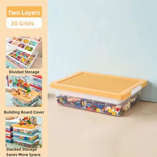 Chicmo XL00182 Building Block Bricks Storage Box With Game Cover,Double-Layer 30 Compartments Toys & Tool Accessories Organizer For Lego/Magnetic Sheet/Puzzles/Mini Toy Cars/Diy Accessories Storage Bins thumb #2
