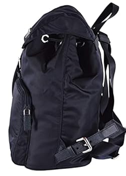 バッグ PRADA LEATHER TESSUTO NYLON BACKPACK Prada Black Tessuto Nylon and Leather Small Backpack Bag