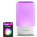 Smart Table Lamp, HUGOAI Dimmable Bedside Lamp, Works with Alexa & Google Home, LED Nightstand Lamps for Bedrooms, White & RGB Color, No Hub Required - White