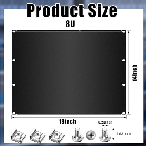 Image of Leinuosen 2 Pcs 8U Blank Rack Panels, 19 in Metal Server Rack Covers
