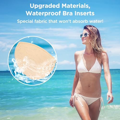 Image of Waterproof Swimsuit Bra Inserts Pads 3 Pairs Removable Bathing Suit Insert Bikini Push up Inserts A /B or C /D,D /E Cup