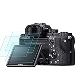 Protector de Pantalla para Sony Alpha a7RIII A7R3 A9 A7II A7RII A7SII A7R Mark II Cámara, Masstimo 3 Pack Protector de Pantalla Cristal Templado LCD Protector para A72 A7R2 A7S2 A7R Mark 2