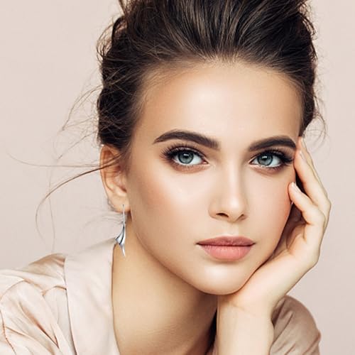 14K Gold Hoop Earrings for Women, Hypoallergenic Spiral Threader Gold Plated Dangle Earrings Fashion Jewelry,Gift for Women2