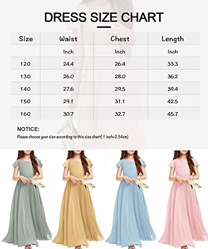 Galawaqe Fancy Girl Junior Bridesmaid Dresses Kids Sleeveless Cute Maxi Dress Teen Long Wedding Party Prom Gowns Green #TOP4