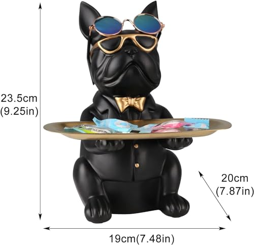 suruim-Bouledogue-Statue-Chien-avec-Plateau-Decoratif-Plateau-de-Rangement-en-Resine-pour-Cles-Friandises-et-Decoration-Decoration-Maison-Moderne-Deco-Interieur-Maison-Noir