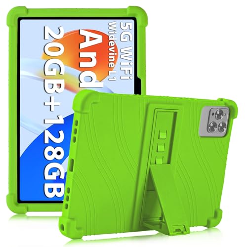ATOOZ Universal Case for Ckypad/DOOGEE U10/U9 Pro/T10W/TECLAST M40/P40HD/P30/P20 10.1",Soft Silicone Case for Blackview/OSCAL/BYYBUO/Hotlight/Higrace/Tpz/Sgin 10.1 Inch Tablet with Stand (Green)