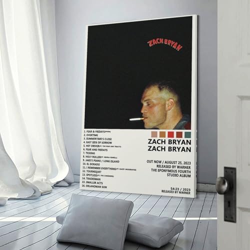 Poster Zach Bryan Toile 30x45 cm - Solution Déco Murs Vides Chambre
