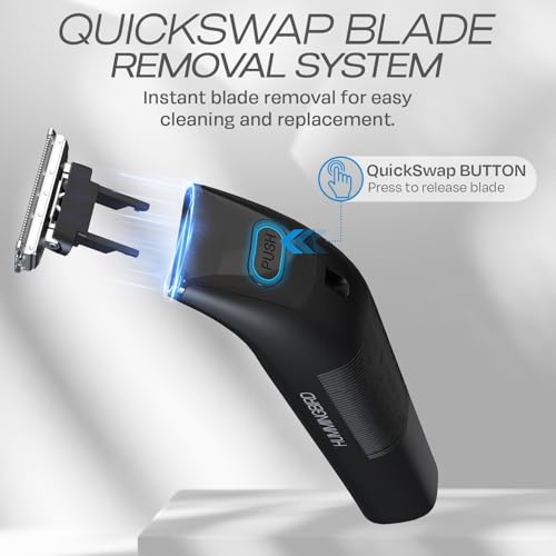 Image of HUMMINGBIRD MK4 Hybrid Beard and Body Trimmer for Men - Body Groomer & Pubic Hair Trimmer, Waterproof All in One Electric Shaver, USB-C Rechargeable, LED Display & Storage Base