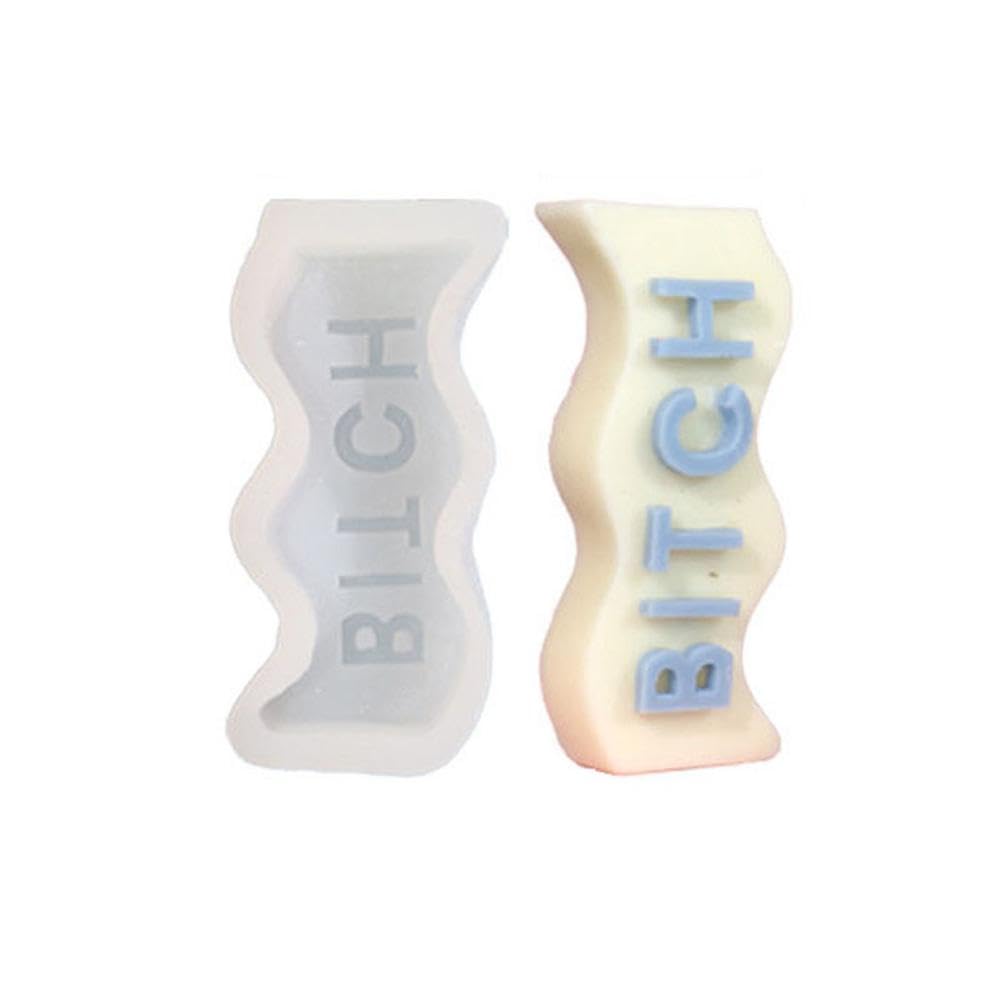 GIVBRO Candle Silicone Molds 'BITCH' Epoxy Resin Moulds Home Decor for Making Candles Soap DIY Crafts