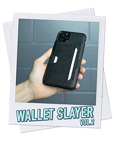 Image of Smartish iPhone 11 Pro Max Wallet Case - Wallet Slayer Vol. 2 [Slim Protective Kickstand] Credit Card Holder (Silk) - Black Tie Affair