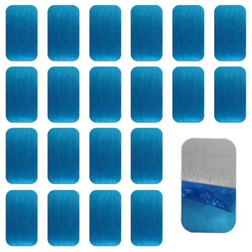 BIFHIG 20 Stück Rechteckige Magnetfelder, Selbstklebende Metallmagnete, Lampenwechselzubehör, Geeignet Für Schrankleuchten Und Induktionsleuchten.