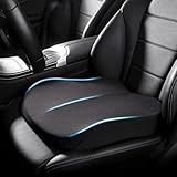 ZHUANXUA Adult Car Booster Seat Cushion, Car Seat Driver Height Boost Mat Memory Foam Car Seat Cushions Pad Improve Driving View Non-Slip 3D Office Chair Cushion Pressure Relief (Black)