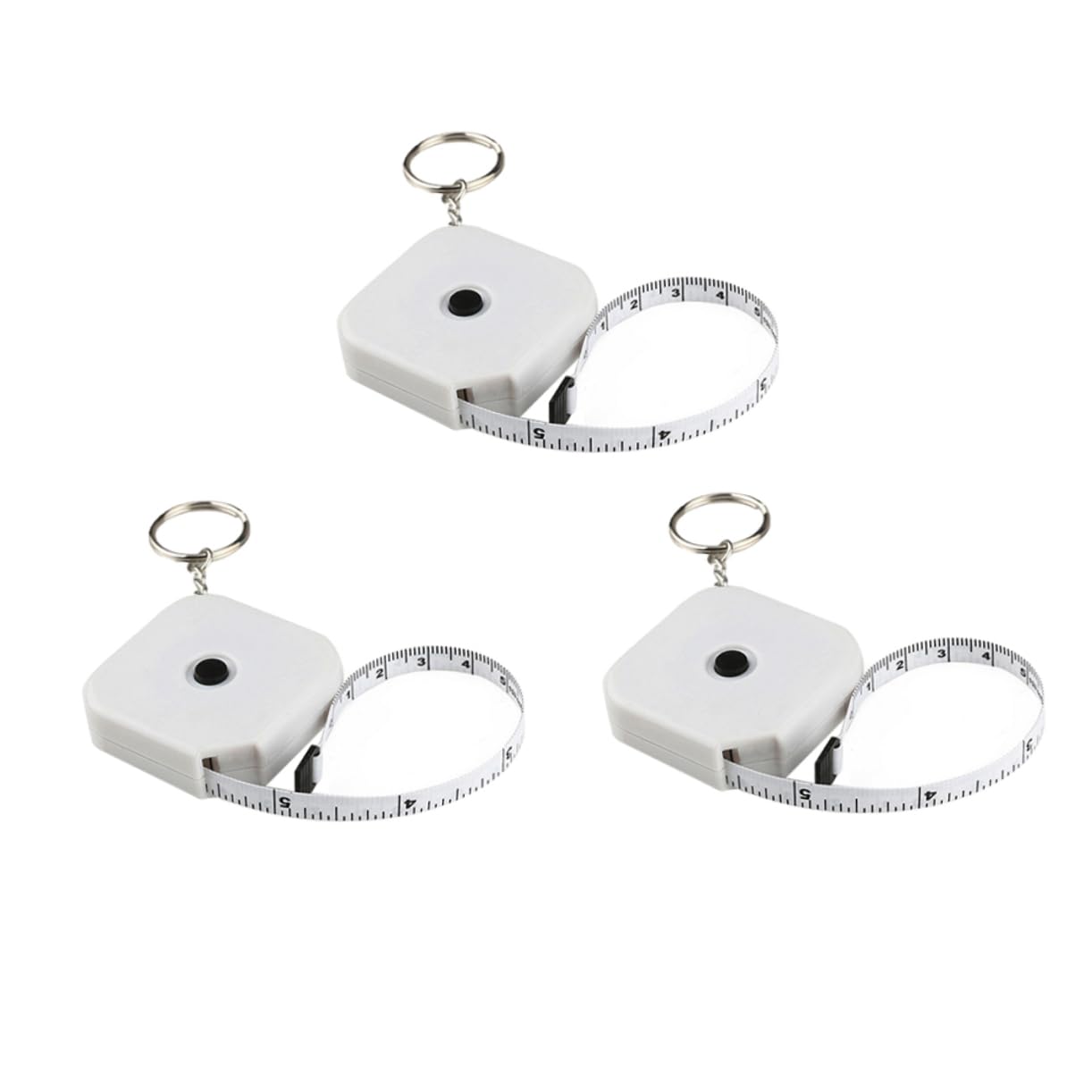 HOODANCOS 3Pcs Portable Measuring Tape for Fitness Body Measurement Sewing Keychain Mini Tape Measure Easy to Read Wear Resistant Design for Crafts Daily Use