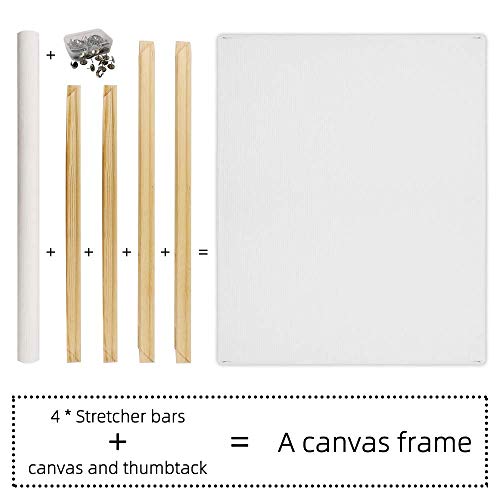 16 x20 Inch Canvas Boards for Painting, Art Stretcher Bars,DIY Solid Wood Canvas Panels Frame,Art Blank canvases for Painting,Frames for Canvas Paintings,Easy to Build Canvas Stretching System