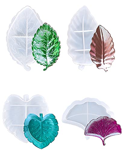 Yalulu 4 Pcs DIY Plate Resin Mold, Leaf Storage Fruit Tray Mold, Fruit Storage Box Silicone Casting Mould for Making Tray Plate Jewelry Storage Plate Yalulu 4 Pcs DIY Plate Resin Mold, Leaf Storage Fruit Tray Mold, Fruit Storage Box Silicone Casting Mould for Making Tray Plate Jewelry Storage Plate