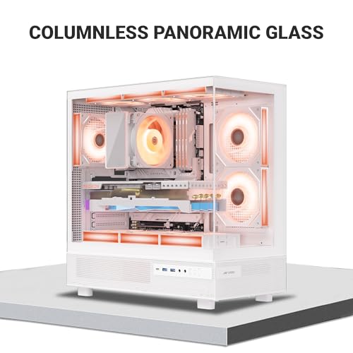 Image of Ant Esports Crystal X6 ATX Mid-Tower Computer Case /Gaming Cabinet with Type-C - White | Support ATX, Micro-ATX, Mini-ITX | Pre-Installed 6 ARGB Infinity Mirror Fans | Dual Front Panel (Mesh /Glass)