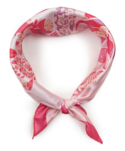 Image of Satin Silk Small Square Scarf for Women, Printed Soft and Comfy Neck Head Tie Scarf Bandana