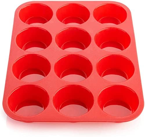SAMZAREULO Silicone Muffin Pan - 12 Cups Regular Cupcake Pan