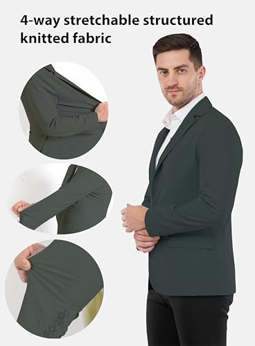 Image of SaintX Men's Tailored Unlined Casual Blazer | Layering Coat, Drapes & Feels Like an Overshirt | Designed for Summers | Breathable 4-Way High Stretch Knit Fabric for All Day Comfort | Slim Fit
