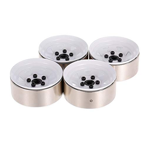 PKA 4pcs 1.9 Inch 1/10 Wheel Hub Deadlock Metal Wheel Rim For 1/10 D90 SCX10 CC01 RC4WD RCRUN RC Crawler Parts White CN -